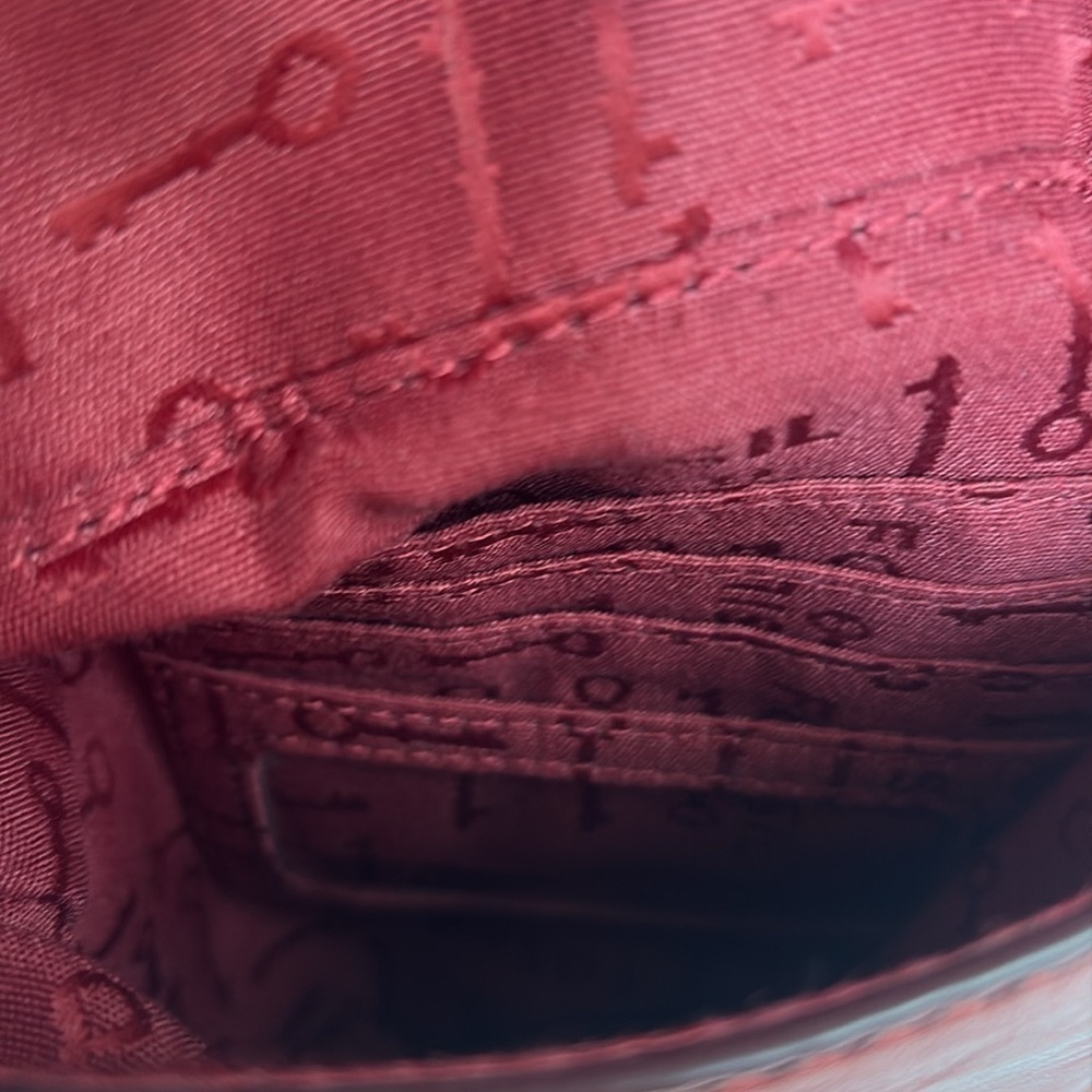 Fossil genuine reddish leather distressed crossbody purse zip close front pocket - Picture 13 of 16